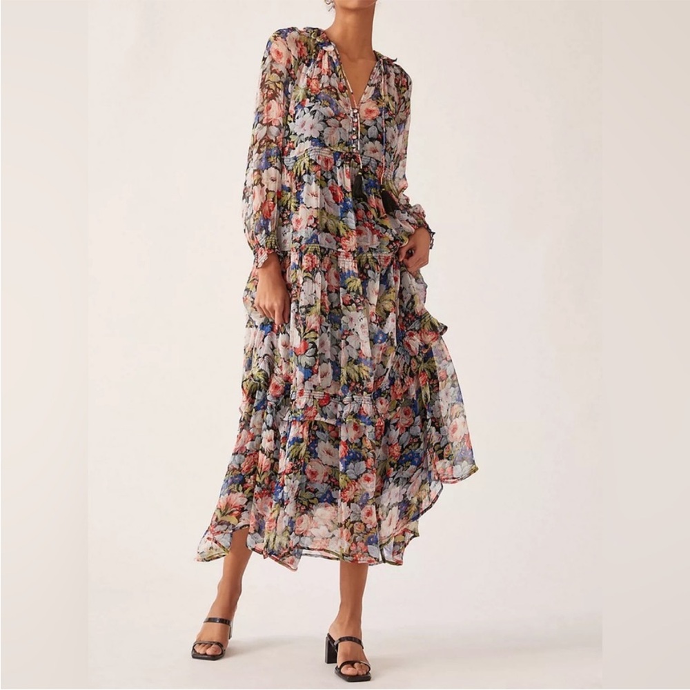 ANTHROPOLOGIE Marais long floral dress